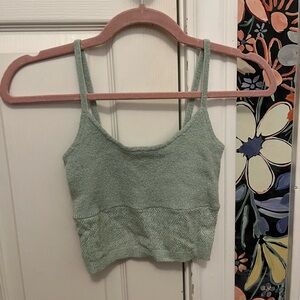Green textured tank top